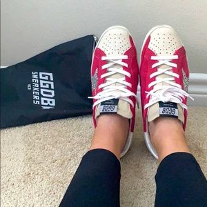 Golden Goose strawberry red superstar suede 39